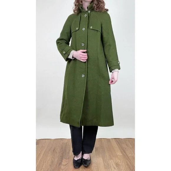 Vintage Handmade Wool Peacoat Trench Winter Jacket Pea Coat European Hand Made - Picture 2 of 11